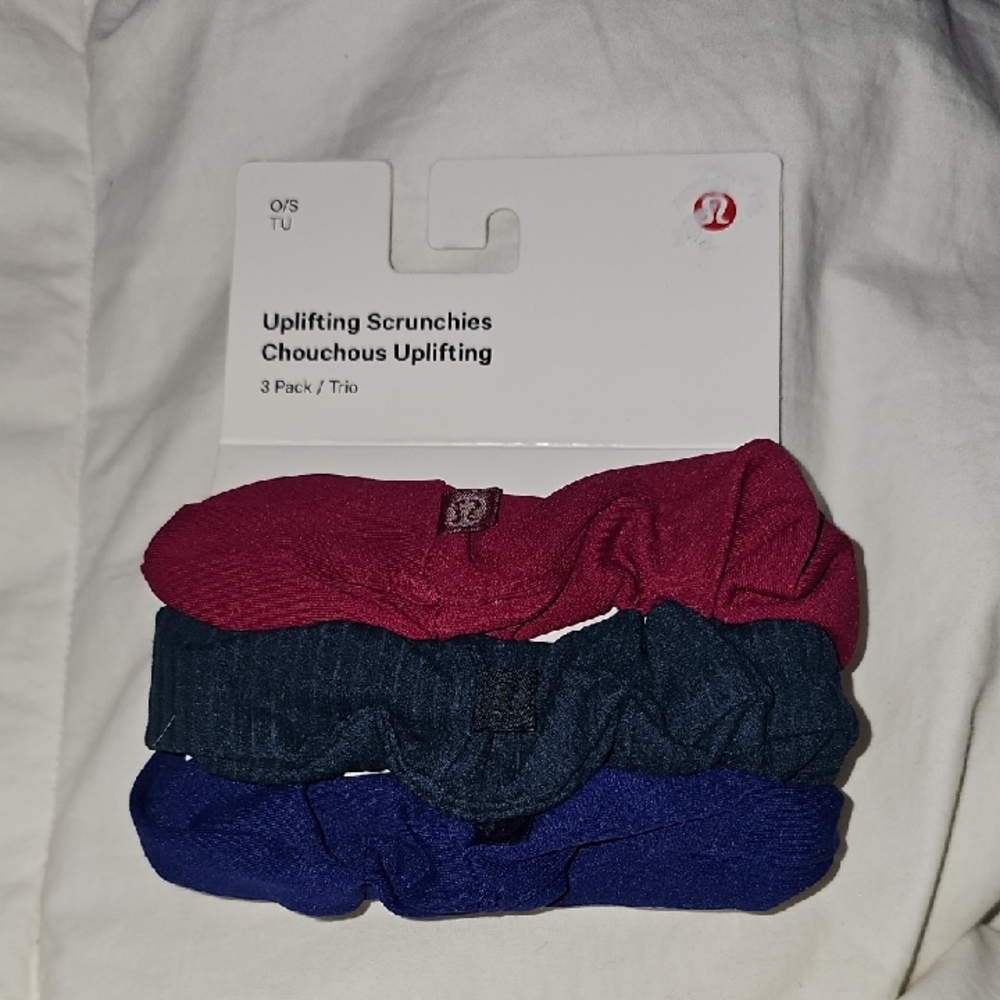 Lululemon Nwts GORGEOUS Uplifting Scrunchies 3 Pack!! LARK/BRML/INCB